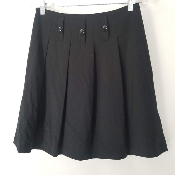 How & Wen Women's Black Pleated A-Line Skirt Size 2 - Picture 6 of 6